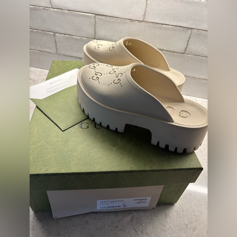 Gucci Platform Perforated G Sandals